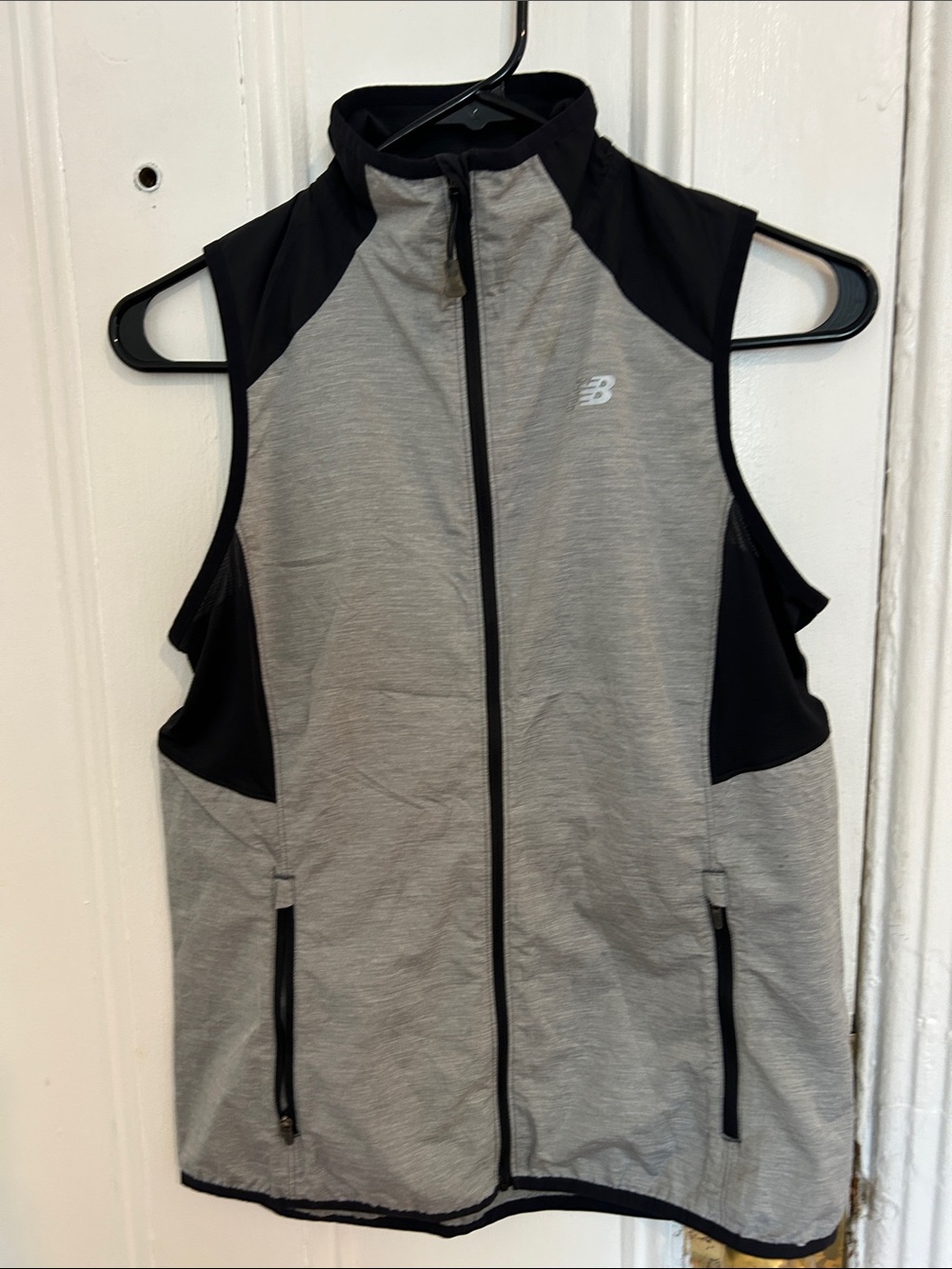 New Balance Gray and Black Athletic Zip-Up Vest